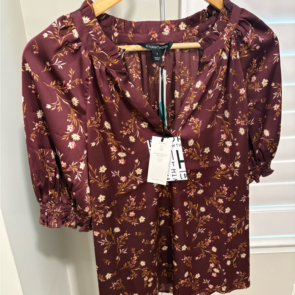 Stitch Fix Floral Puff-Sleeve Blouse